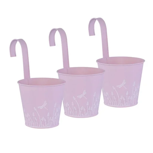 "Pink metal planter, set of 3 image"