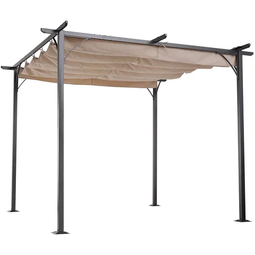 "Pergola with sliding roof by cable pull image"
