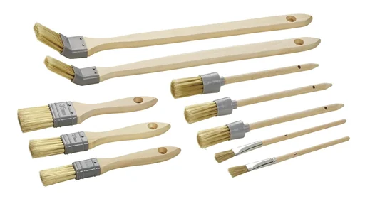 "Brush set, 10 pieces, synthetic bristles, wooden handles FSC image"