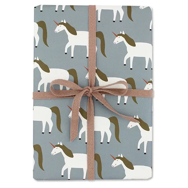 "Ava & Yves Papier cadeau licorne bleu clair image"