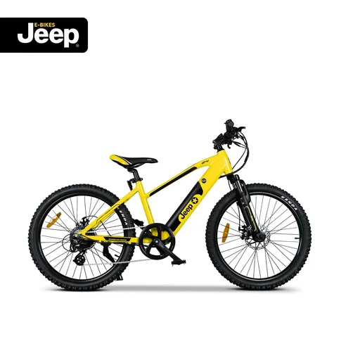 "Unisex Teen E-Bike, 24 inches, frame size 38 cm, 7-speed derailleur, yellow, TR 7002 image"