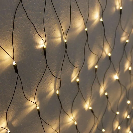 "Christmas net lighting with 160 warm white LEDs | For indoor and outdoor use | 200 x 150 cm | With remote control image"