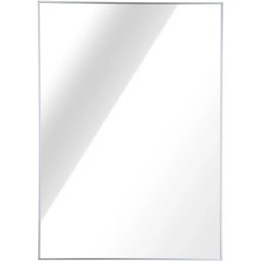 "kleankin® wall mirror bathroom mirror hallway mirror aluminum frame silver 50 x 70 cm image"
