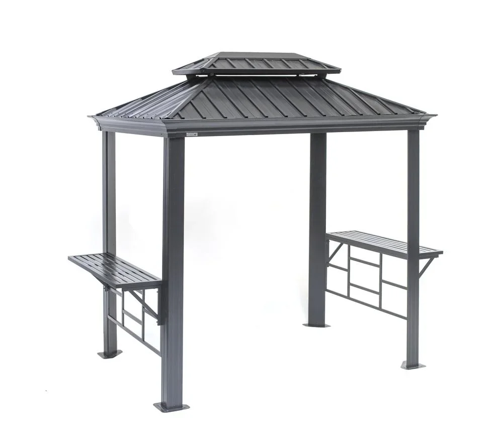 "Sojag Pavillon BBQ Messina 68 292×179×262 cm Anthracite – Pavillon de grill avec 2 étagères & toit en acier image"