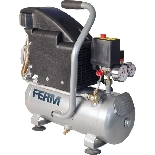 "CRM1044 Compressor - 750W - 1.1 HP - 8 Liters - Max. 8 bar - Incl. 1/4 inch universal shortcut and 2 pressure gauges image"