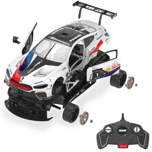 "BMW M8 GTE 1:18 white 2.4GHz kit image"