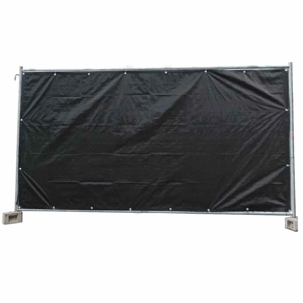 "Bâche de clôture de chantier 160g/m² noir PE 1,76m x 3,41m image"
