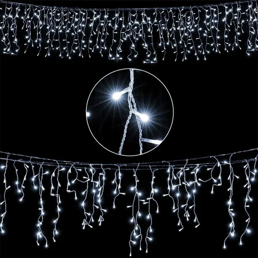 "Icicle lighting - 10M 400 LEDs - cold white image"