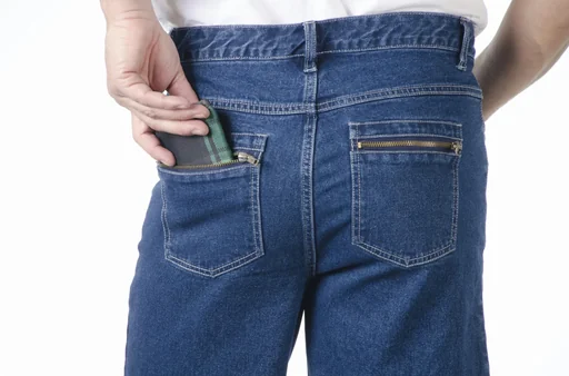 "Jeans shorts, bluestone, with 2 zipped back pockets, size 48 image"