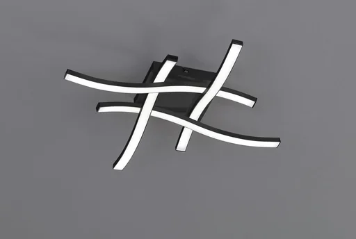 "LED ceiling light ROUTE, 4x5 W, 3000K, 4x500 lm, matt black, white plastic image"