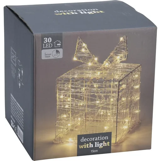 "Christmas lights gift box 30 LED 15cm high image"