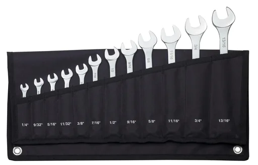 "SlimLine combination wrench set for inch screw sizes (12 pieces) image"