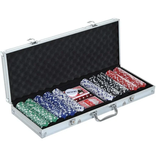 "Poker case aluminum poker set with 500 poker chips image"