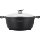 Marble casserole with black glass lid - 44 cm