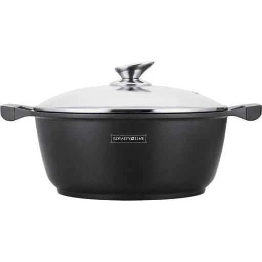 "Marble casserole with black glass lid - 44 cm image"