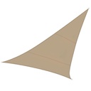 Voile d'ombrage perméable à l'eau - triangulaire - 5 x 5 x 5 m - champagne
