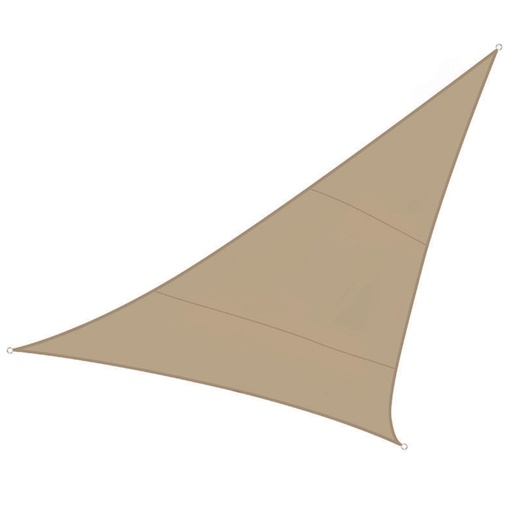 "Voile d'ombrage perméable à l'eau - triangulaire - 5 x 5 x 5 m - champagne image"