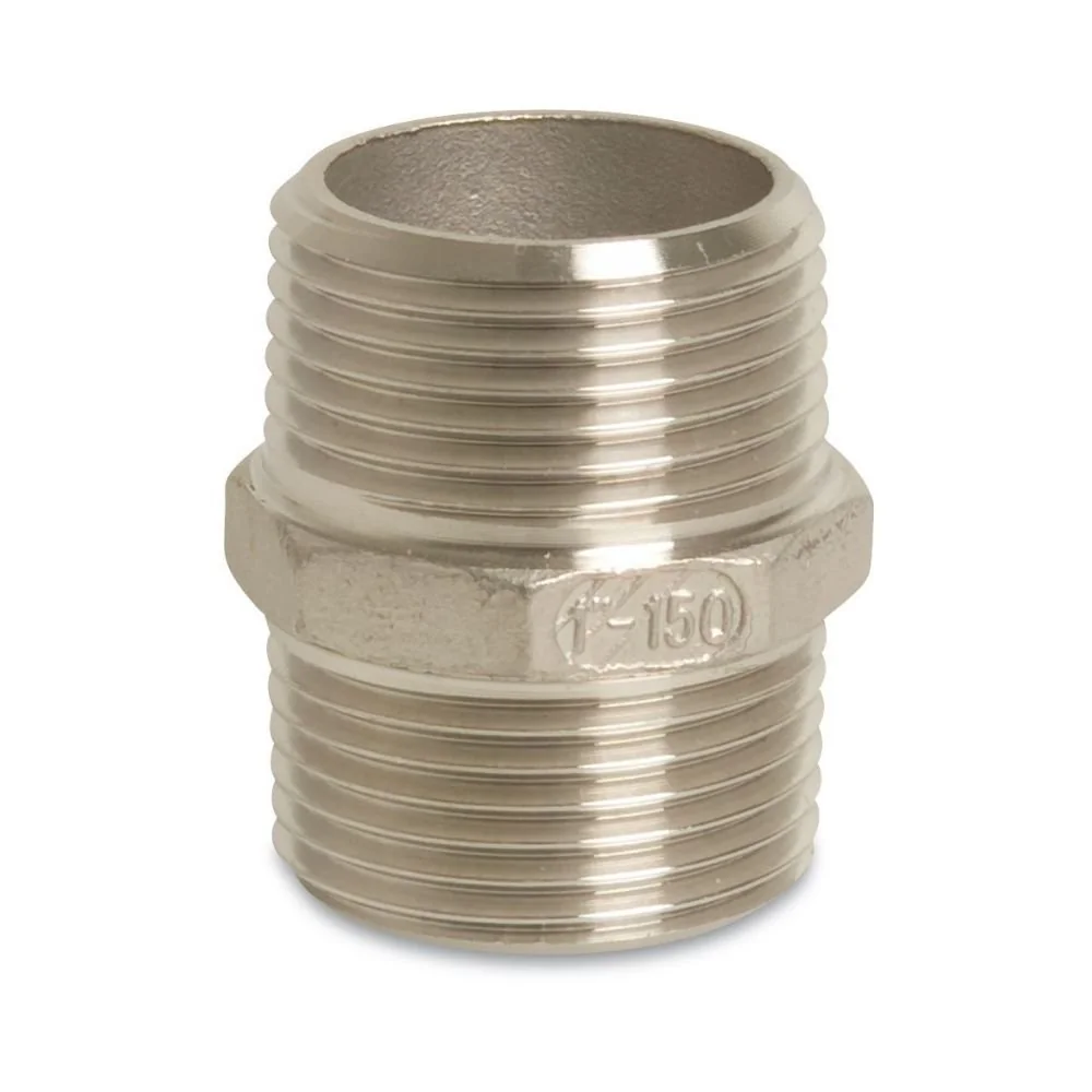 "Double Mamelon Inox 1 Pouce, Raccord Fileté V4A pour Plomberie image"