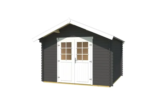 "Garden shed 209 Gr.3, 333 x 360 x 261 cm graphite grey with double door image"