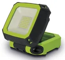 Compact battery-powered work light with magnetic holder