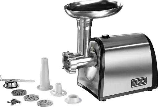 "Stainless steel meat grinder with cookie attachment 1200 watts image"