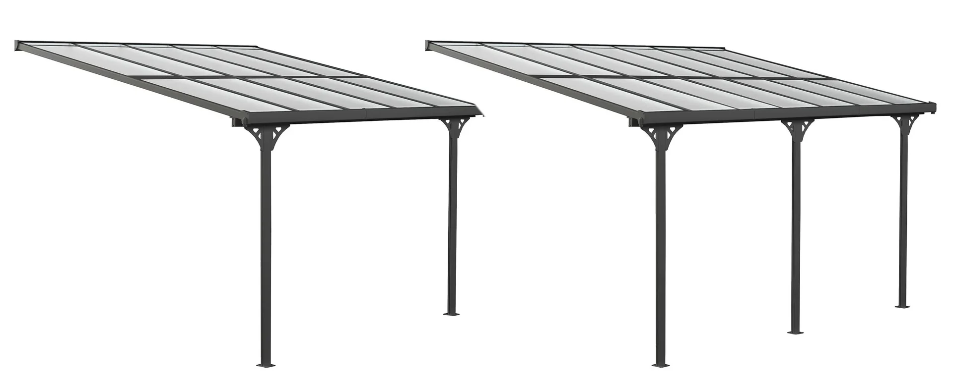 "Abri de terrasse Bruce 313, 313×300×270 cm, noir – aluminium avec toit en polycarbonate image"