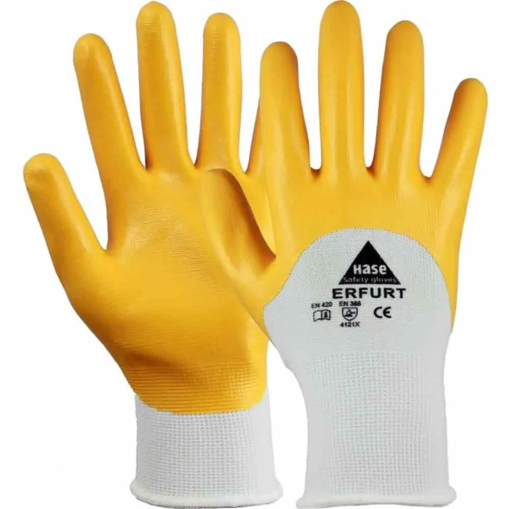 Gants de travail Nitrile Erfurt, Taille 9, Jaune