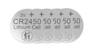 Lithium button cell CR2450, 3 Volt - 5 pieces