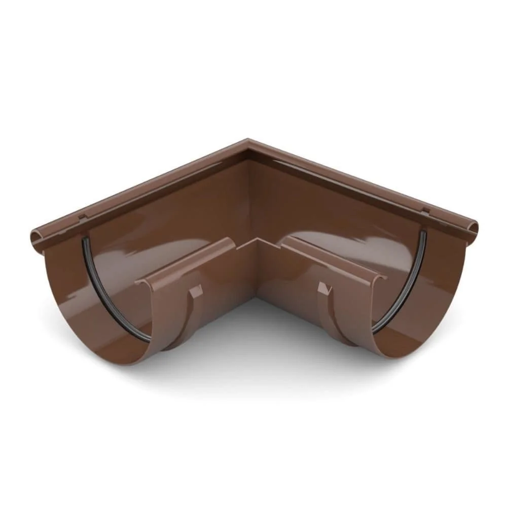 "Angle Extérieur Gouttière 90° Marron, Système 125 image"