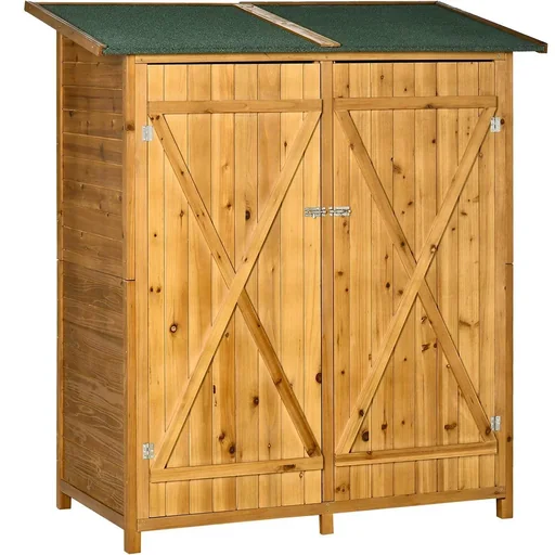 "Garden shed for tool storage - bitumen roof - whitewood - 140 x 75 x 160 cm image"