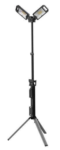 "Double LED spotlight with integrated tripod for battery and mains operation image"