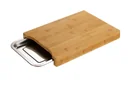 Bamboo cutting board with stainless steel drip tray