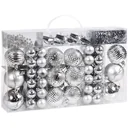 Christmas tree decorations - Christmas tree decorations silver 66 pieces