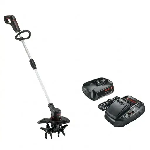 "18 V BOSCH HOME AND GARDEN COMPATIBLE Motoculteur sans fil TL 1820 avec batterie et chargeur image"