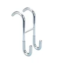 Round radiator hook "Duo", stainless steel, silver-colored
