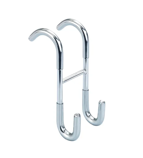 "Round radiator hook "Duo", stainless steel, silver-colored image"