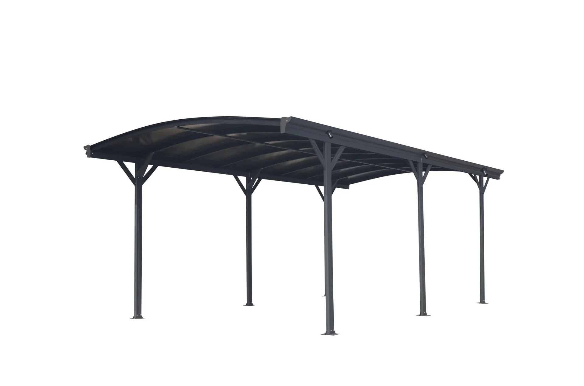 "Carport et couverture en arc rond en aluminium Westmann, anthracite, 505x300x220 cm image"