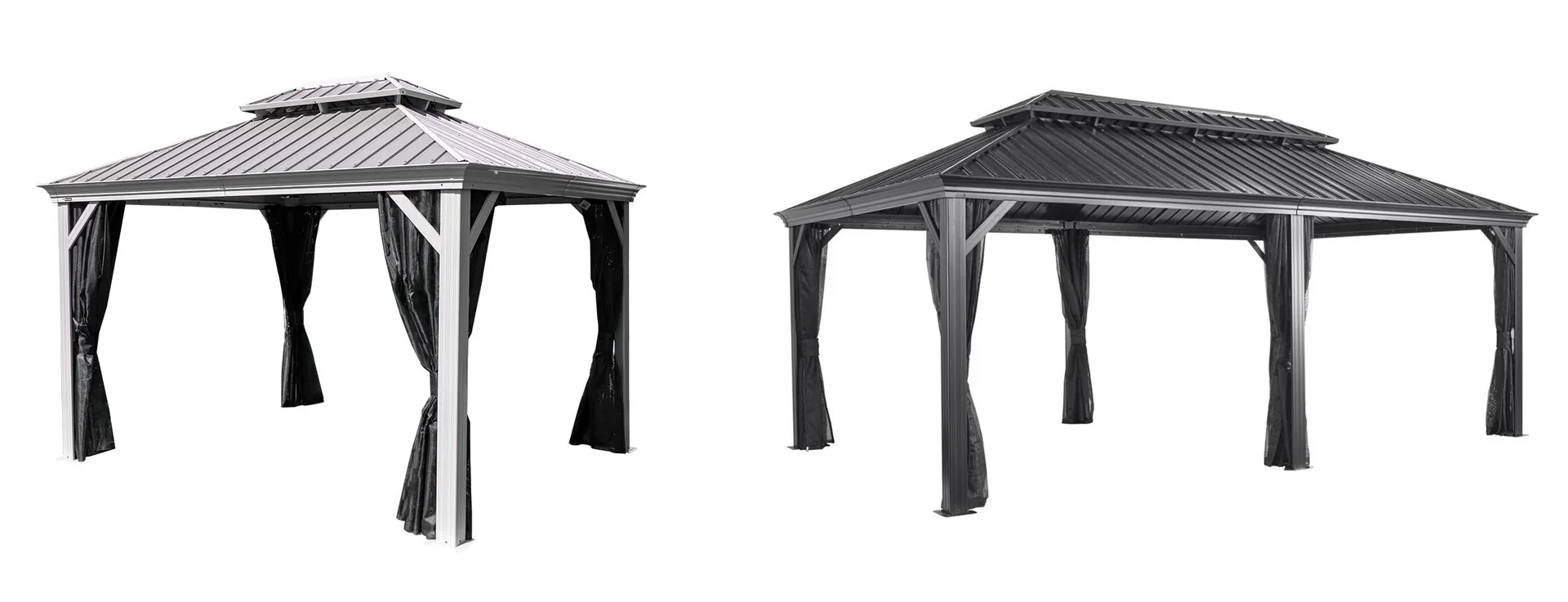 "Sojag Pavillon en aluminium Messina 12×16 ft Anthracite - avec toit rigide image"