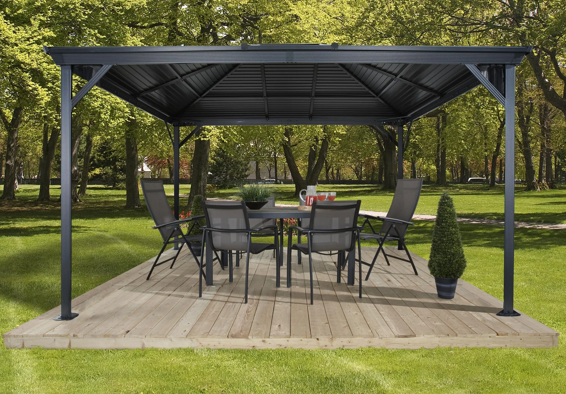 "Pavillon en aluminium Sojag Ventura, anthracite image"