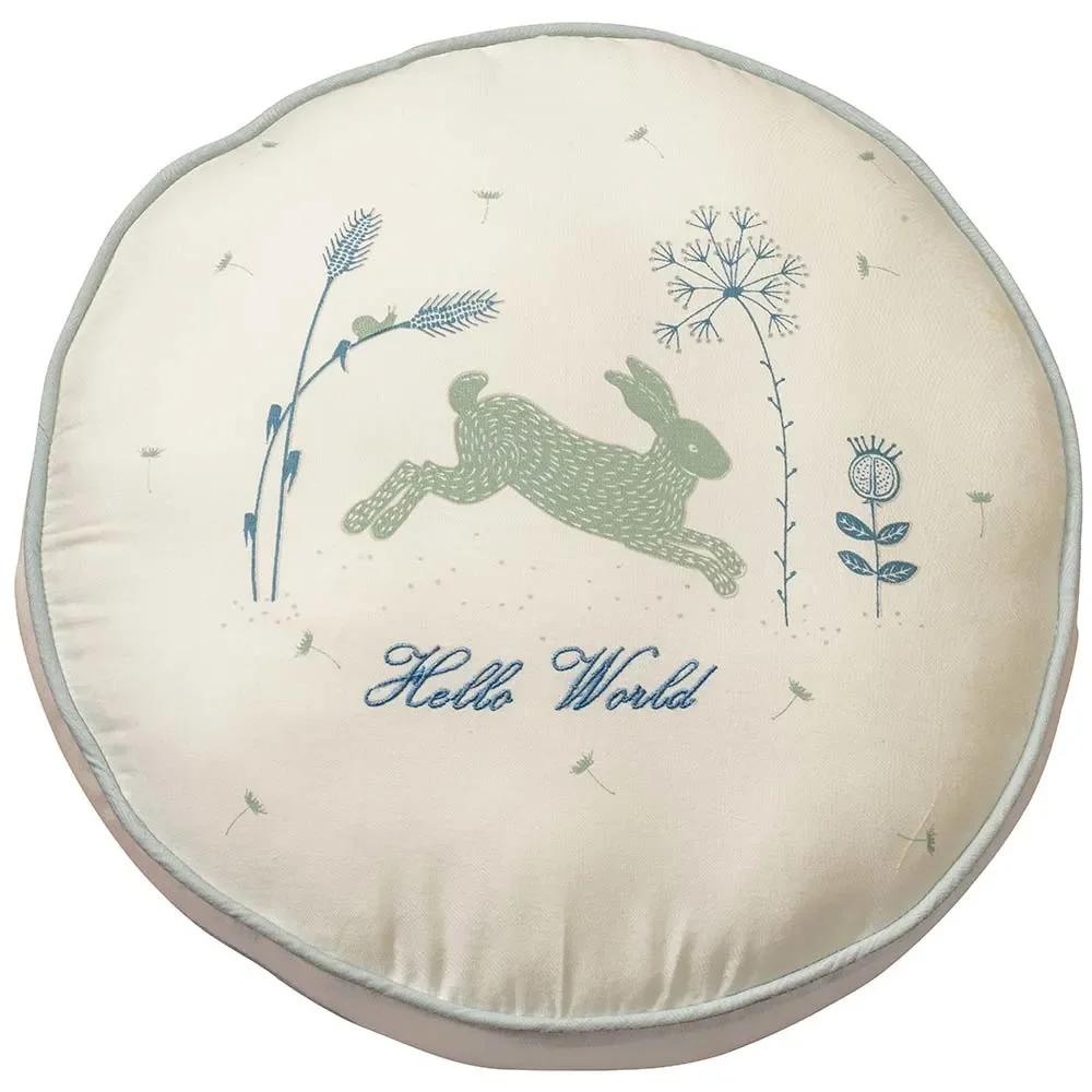 "Taftan coussin décoratif "Hello World" bleu vert image"