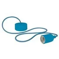 "Designer lamp holder with textile cable - Blue image"