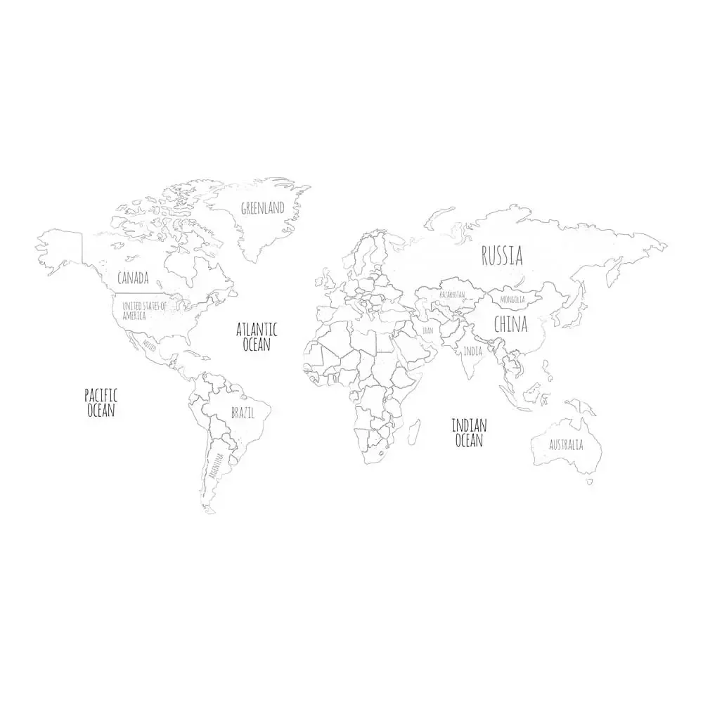 "Lilipinso stickers muraux XL mappemonde gris blanc image"