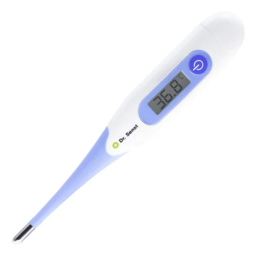 "Digital thermometer with flexible tip and fever alarm image"