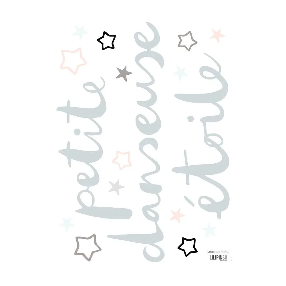 "Lilipinso stickers muraux slogan "Petite danseuse étoile" gris image"
