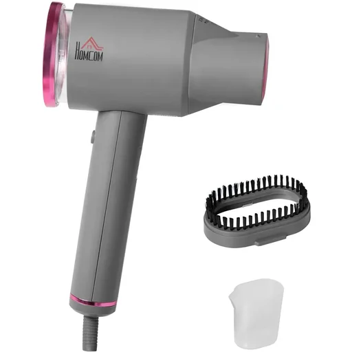 "Foldable clothes steamer 2 positions and 160 ml water tank 1520 W aluminum plastic gray+rose 27.5 x 18.2 x image"
