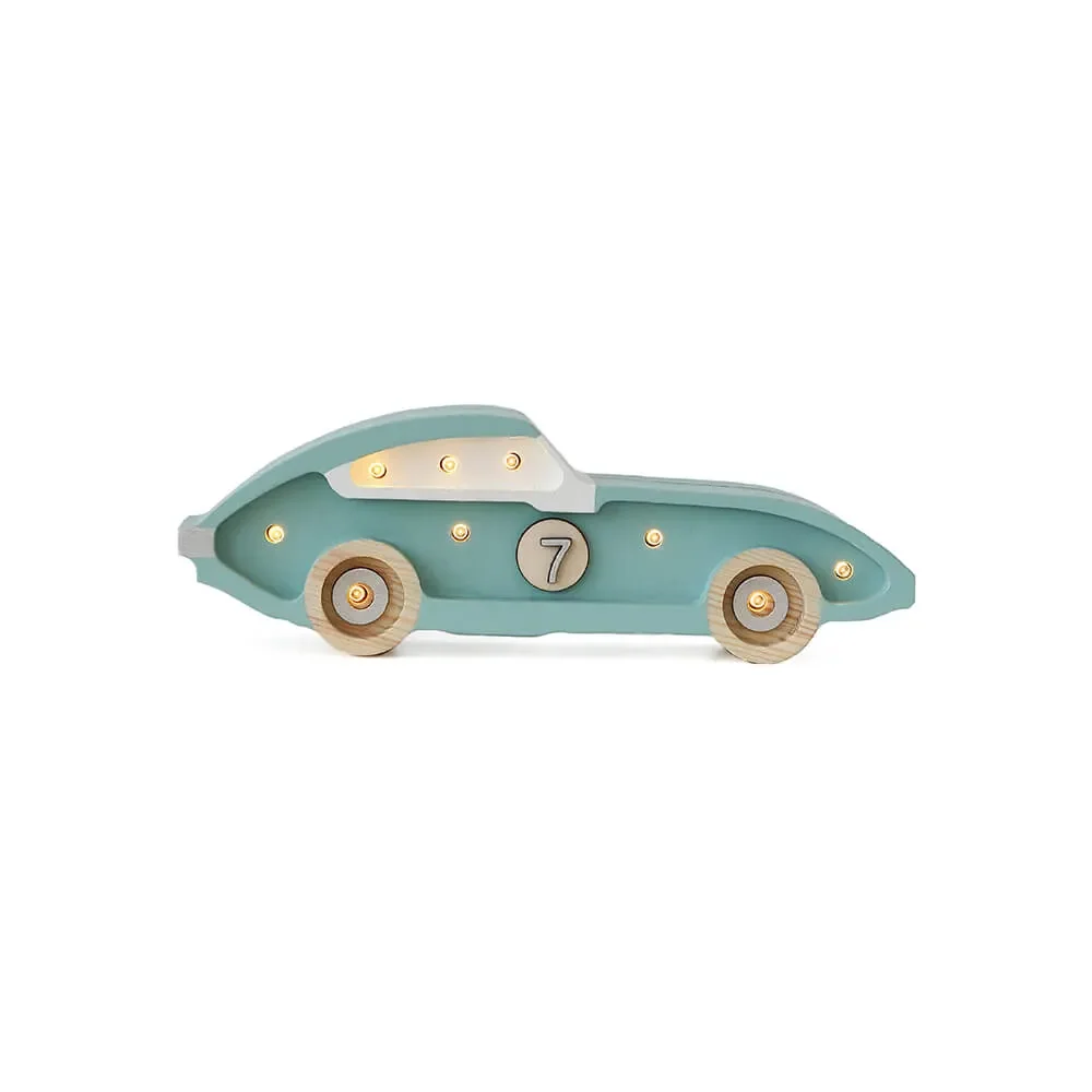 "little lights Led Decoration Lampe pour enfants Mini voiture de course bleue image"