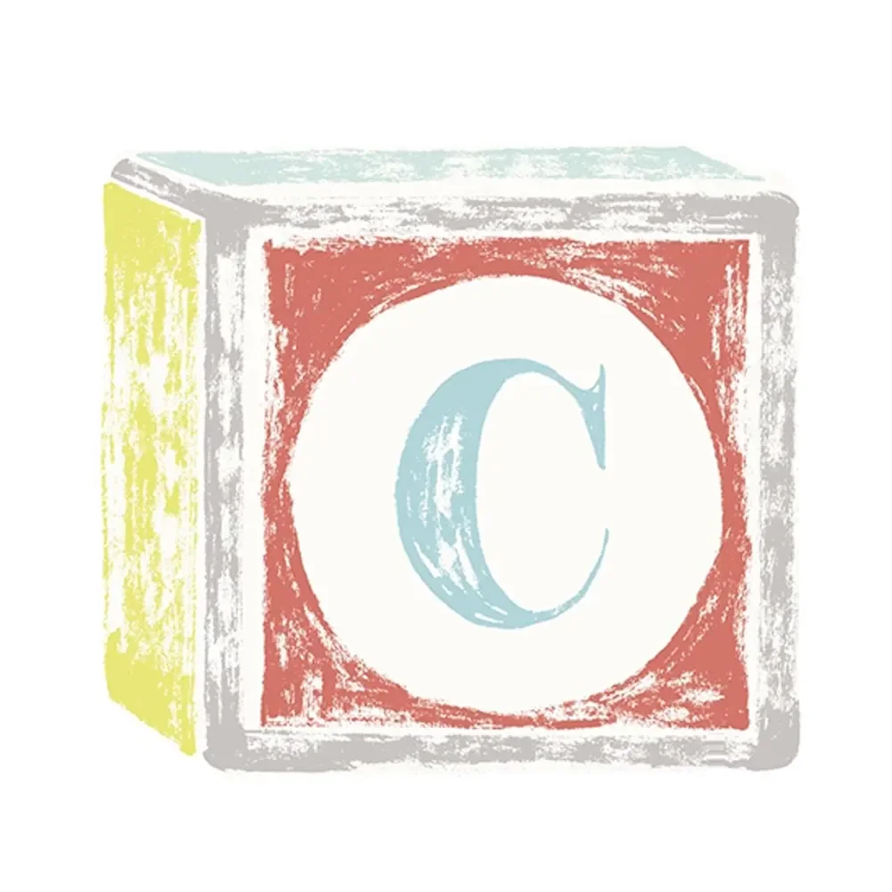 "Lilipinso Sticker lettre sur cube de jeu C image"