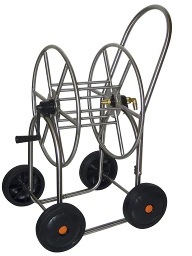 "Hose trolley made of stainless steel, with 4 wheels image"
