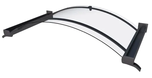 "Arched canopy type BV/B 160, 160 x 90 x 25 cm, anthracite, 4 mm clear image"