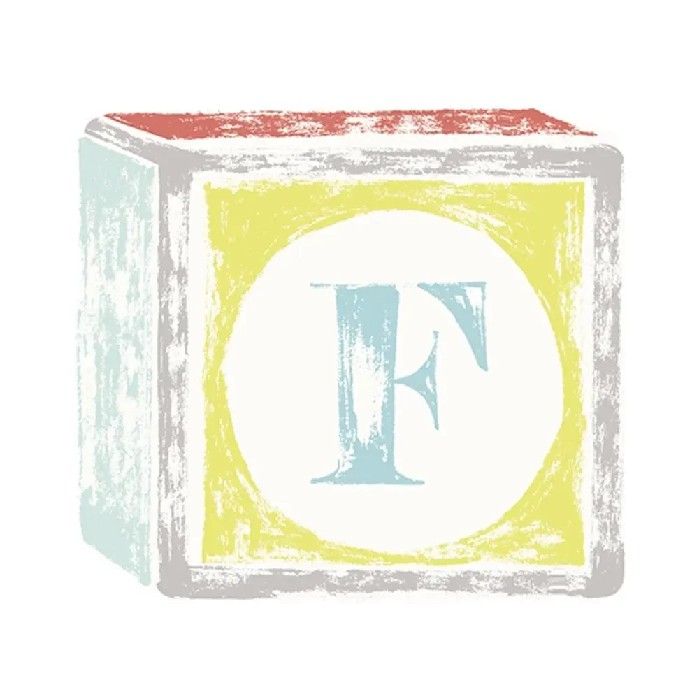 "Lilipinso Sticker lettre sur cube de jeu F image"